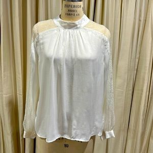 NWT satin white blouse with lace Zara